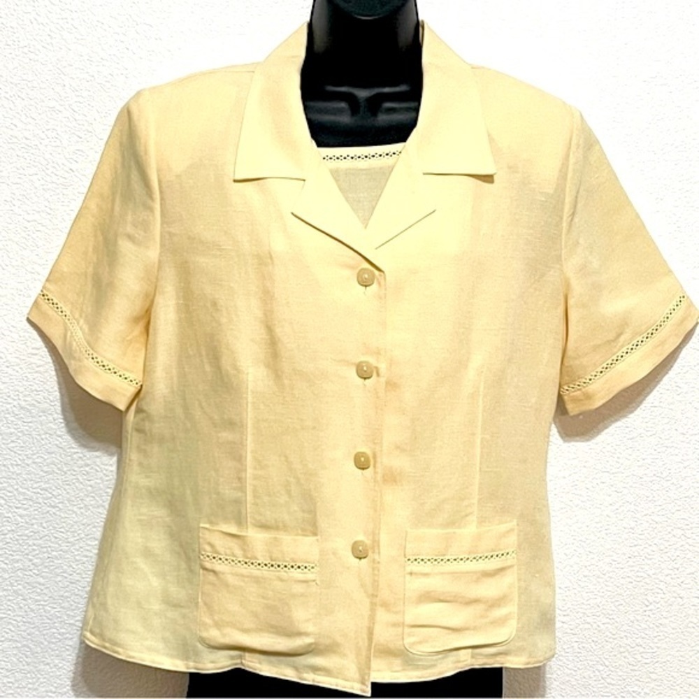 Koret Petites Woman 2 Piece Set Short Sleeve Shirt and Tank Top Size 14